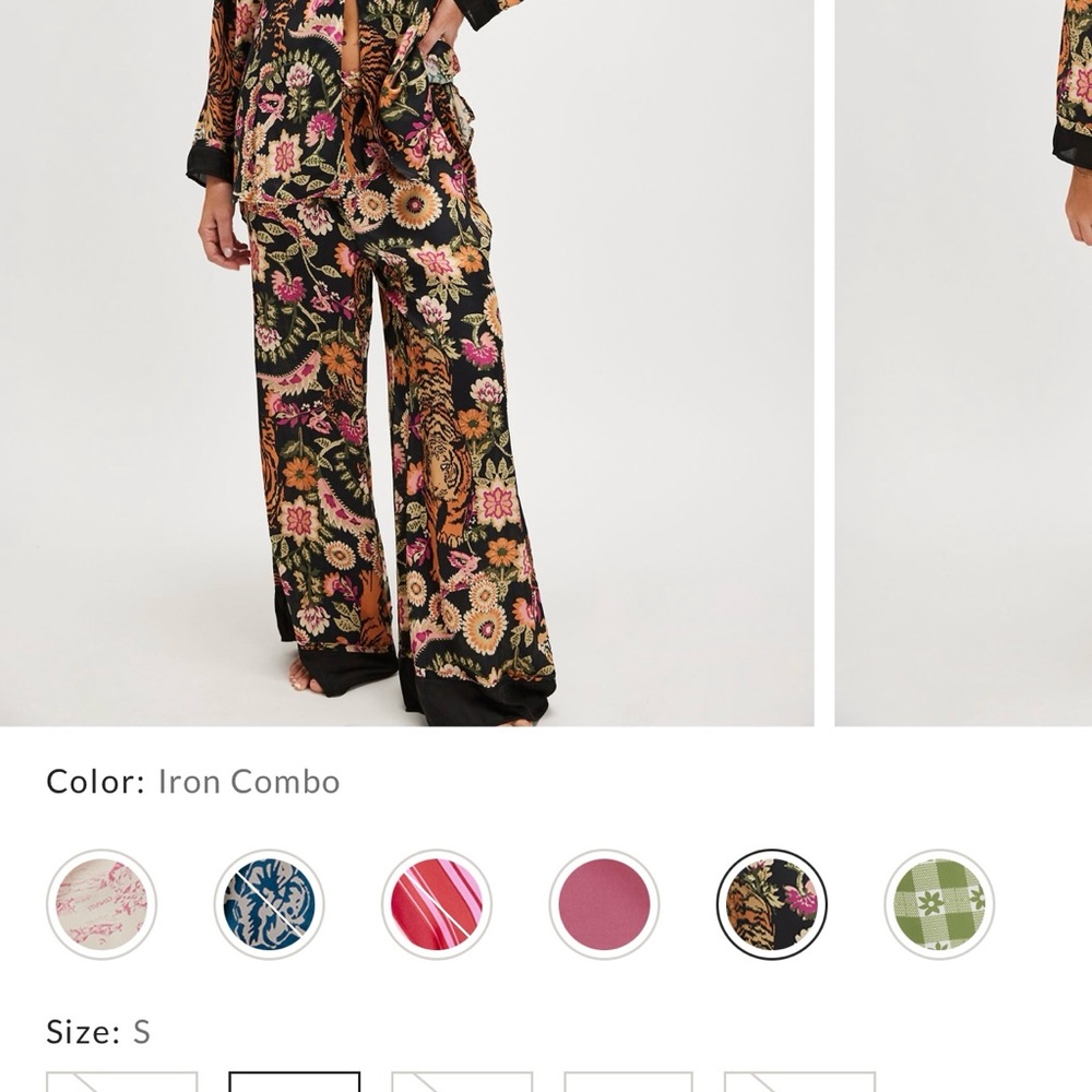 Free People women’s silk floral pajamas NWT